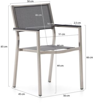 Bernstein Freiburg 160cm dining tuinset 5-delig stapelbaar - Laagste prijsgarantie! Grijs