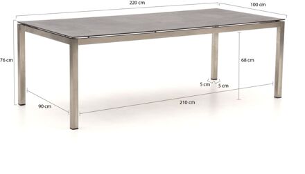 Bernstein Freiburg dining tuintafel 220x100x76cm - Laagste prijsgarantie! Grijs