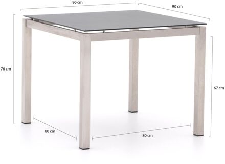 Bernstein Freiburg dining tuintafel 90x90x76cm - Laagste prijsgarantie! Grijs