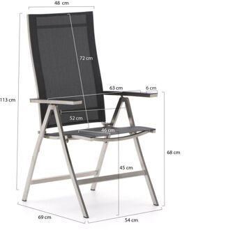 Bernstein Freiburg/Koblenz 160cm dining tuinset 5-delig verstelbaar - Laagste prijsgarantie! Grijs