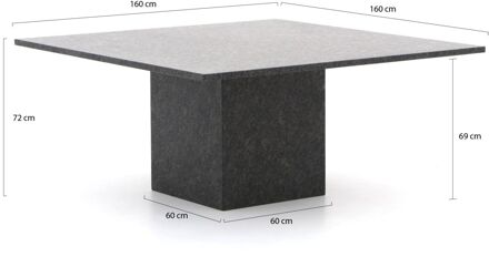 Bernstein Granieten dining tuintafel 160x160cm vierkant - Laagste prijsgarantie! Grijs