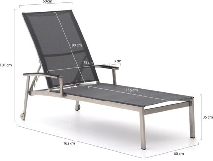 Bernstein Mainz ligbed met wiel - Laagste prijsgarantie! Grijs