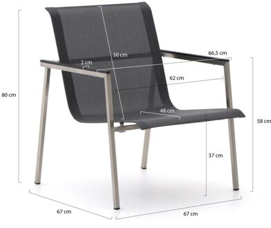 Bernstein Mainz lounge tuinstoel stapelbaar - Laagste prijsgarantie! Grijs