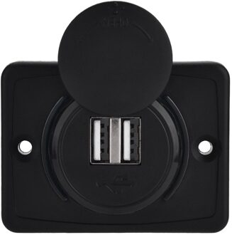 Beroep 5V 3.1A Auto Dual Zwart Abs Usb-poort Charger Socket Outlet 12V Led Waterdichte