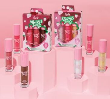 Berry Juicy Lip Gloss Trio Set - 2 Types Flirty / Dazzle Me / Cocoa Kisses - 4g x 3pcs