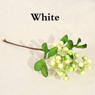 Berry Kunstmatige Bloemen Nep Bessen Bruiloft Kunstbloemen Voor Decoratie Woonkamer Kunstmatige Decor Accessoires Voor Thuis wit