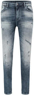 Beschadigde Skinny Fit Jeans met Whiskering Detail Pure Path , Blue , Heren - W29