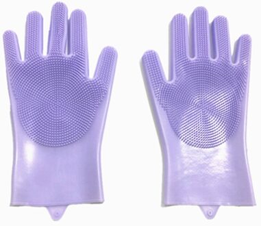 Bescherm Hand Schoonmaken Tool Keuken Accessoires Afwassen Siliconen Handschoenen Vuil Schoon Borstels Wassen Fruit Groente Gadget paars