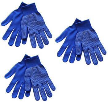 Beschermende Anti-Slip Handschoenen Latex Gecoate Palmen Stippen String Knit Self Veiligheid Werken Handschoen Slijtvaste Fit Rock klimmen Hammal blauw 3 Pairs