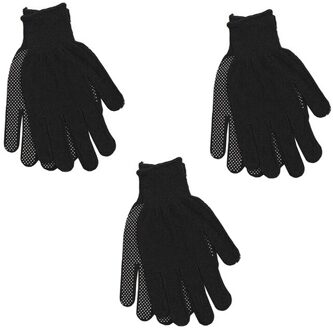 Beschermende Anti-Slip Handschoenen Latex Gecoate Palmen Stippen String Knit Self Veiligheid Werken Handschoen Slijtvaste Fit Rock klimmen Hammal zwart 3 Pairs
