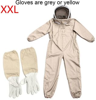 Beschermende Kleding Met Handschoen Unisex Tuin Sluier Kap Bijenteelt Pak Poly-Katoen Boerderij Bite-Proof Afneembare Hoed De rits Tool Xxl