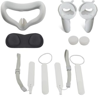 Beschermhoes Voor Oculus Quest 2 Vr Touch Controller Case Met Polsband Handvat Grip Voor Oculus Quest 2 Vr accessoires wit