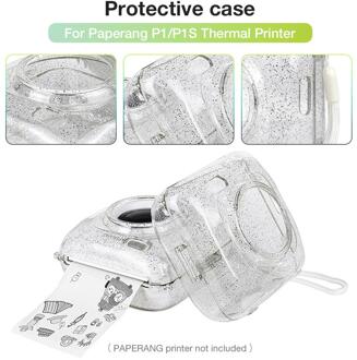 Beschermhoes voor Paperang P1/P1S Camera Printer Storage Case Transparante Glitter Crystal Shell voor Paperang P1/P1S accessoire