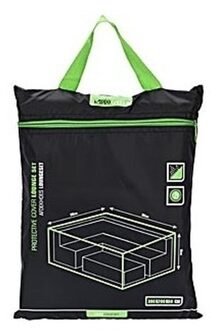 Beschermhoes voor tuinset/loungeset - zwart - 300 x 200 cm - tuinmeubelhoes - afdekhoes