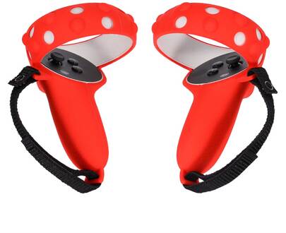 Bescherming Cover Voor Oculus Quest 2 Vr Accessoires Vr Controller Handvat Grip Case Siliconen Volledige Beschermhoes Voor Quest2 rood A