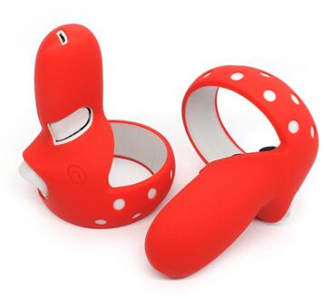 Bescherming Cover Voor Oculus Quest 2 Vr Accessoires Vr Controller Handvat Grip Case Siliconen Volledige Beschermhoes Voor Quest2 rood