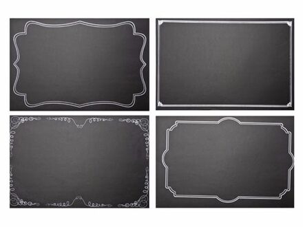 Beschrijfbare placemats met krijtbord design 24 stuks - Placemats Zwart