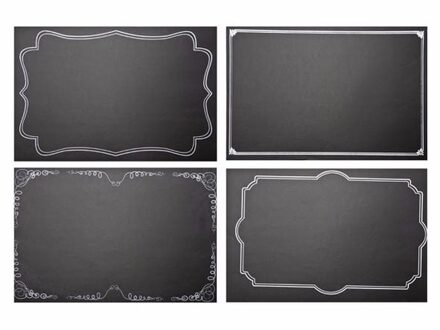 Beschrijfbare placemats met krijtbord design 24 stuks Zwart