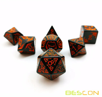 Bescon Halloween Polyhedral Dice 7pcs Set, Halloween RPG Dice Set d4 d6 d8 d10 d12 d20 d% Set of 7 Halloween Dice-DnD Dice