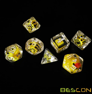 Bescon Novelty Polyhedral Dice Set YellowDuck, Yellow Duck RPG Dice set of 7