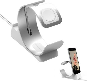 Besegad 2in1 Aluminiumlegering Opladen Station Standhouder Voor Ipad Iphone X 8 7 6S Apple Horloge Iwatch Serie 1 2 3 4 Ii Edition