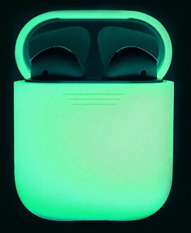 Besegad Siliconen Protector Draagtas Cover Skin Sleeve Pouch Box Glow in The Dark voor Apple Airpods 1 2 Draadloze accessoires
