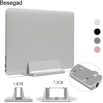 Besegad Vertical Adjustable Laptop Stand Aluminium Portable Notebook Mount Support Base Holder for MacBook Pro Air Accessory2020