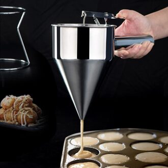 Beslag Dispenser Rvs Conische Vorm Octopus Ballen Maken Trechter Met Rek Voor Cupcake Pannenkoek Bakken Tools Helper