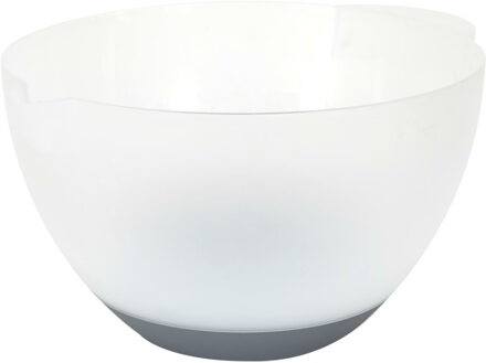 Beslagkom/mengkom - 3 liter - kunststof - transparant/grijs - schenktuit