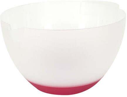 Beslagkom/mengkom - 3 liter - kunststof - transparant/rood - schenktuit