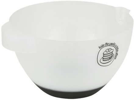 Beslagkom - wit/zwart - 3 liter - 27 x 23 x 13,8 cm - kunststof - mengkom