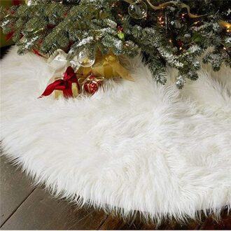 Besneeuwde Wit Luxe Faux Fur Xmas Boom Mat Voor Decoratie Kerstboom Pluche Rok 78CM