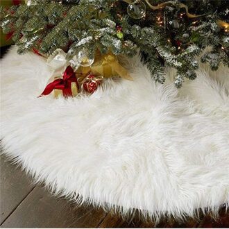 Besneeuwde Wit Luxe Faux Fur Xmas Boom Mat Voor Decoratie Kerstboom Pluche Rok 90 CM