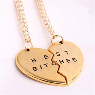 Bespmosp 2/3 PCS Gebroken Hart Hanger Ketting Goud Verzilverd Beste Vrienden BFF Vrouwen Mannen Statement Sieraden Vriendschap Choker stijl 1