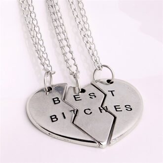 Bespmosp 2/3 PCS Gebroken Hart Hanger Ketting Goud Verzilverd Beste Vrienden BFF Vrouwen Mannen Statement Sieraden Vriendschap Choker stijl 6
