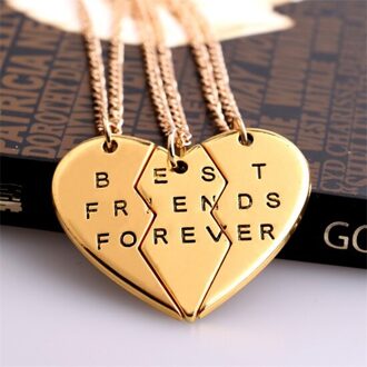 Bespmosp 2/3 PCS Gebroken Hart Hanger Ketting Goud Verzilverd Beste Vrienden BFF Vrouwen Mannen Statement Sieraden Vriendschap Choker stijl 7