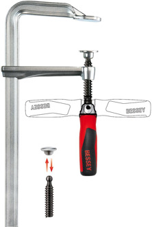 Bessey Geheel stalen lijmtang met opklapbare greep GZ25KG Lijmklem
