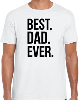 Best dad ever punt t-shirt wit voor heren - vaderdag cadeau shirt papa XL