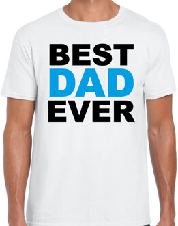 Best dad ever t-shirt wit voor heren - vaderdag cadeau shirt papa S