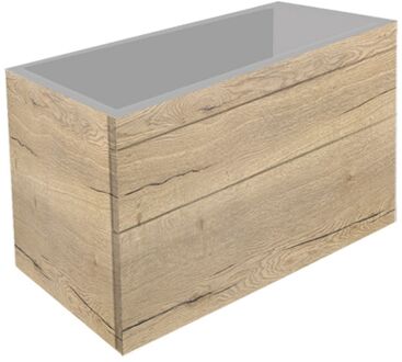 Best Design Badkamermeubel Beauty 2 Laden Greeploos 100 cm Eiken Zonder Wastafel