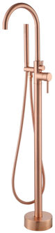 Best Design Badkraan Vrijstaand  Mengkraan Rond Messing Rose Mat Goud 1 Greeps met Handdouche