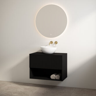 Best Design Badmeubelset Best Design Rigatti 60 cm Mat Zwart + Mat Zwart Blad