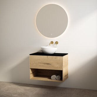 Best Design Badmeubelset Best Design Rigatti 78 cm Halifax + Mat Zwart Blad