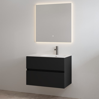 Best Design Badmeubelset met Kraangat Best Design Splash 80 cm Mat Zwart