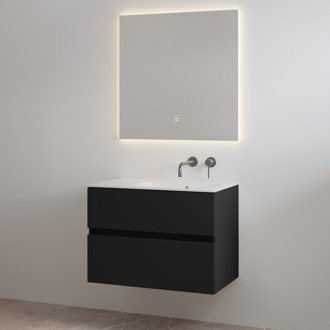 Best Design Badmeubelset zonder Kraangat Best Design Splash 80 cm Mat Zwart