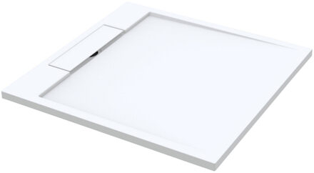 Best Design Douchebak Decent Vierkant 100x100x3.5cm Solid Surface Mat Wit