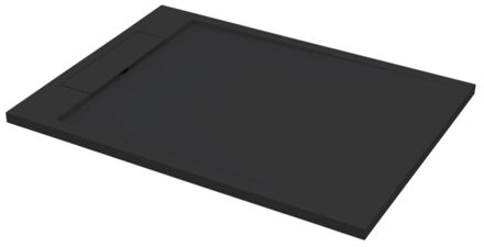 Best Design Douchebak Decent Vierkant 120x90x3.5cm Solid Surface Mat Zwart