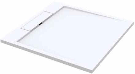 Best Design Douchebak Decent Vierkant 90x90x3.5cm Solid Surface Mat Wit