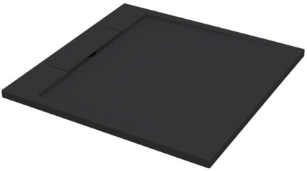 Best Design Douchebak Decent Vierkant 90x90x3.5cm Solid Surface Mat Zwart
