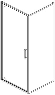 Best Design Douchecabine Baron H 90 Draaideur 90x90x200 cm 8 mm Helder Nano Glas Zwart